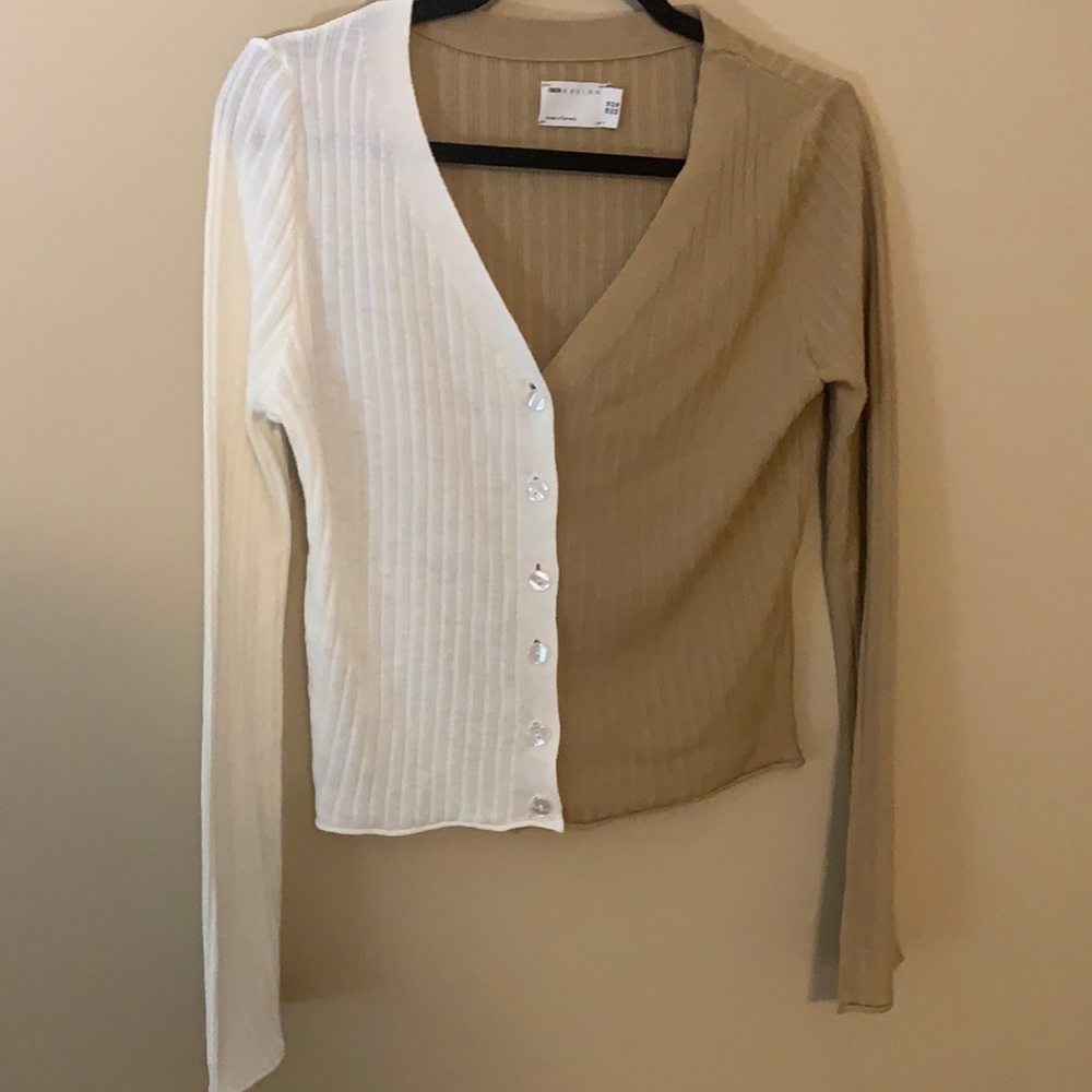 colorblock cropped sweater